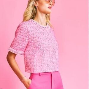Lilly Pulitzer Folie Boucle jewel embellished top